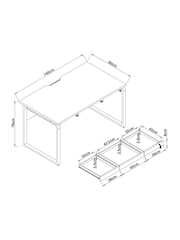 White Bronx Oak Effect Desk - Image 10 of 10