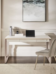 White Bronx Oak Effect Desk - Image 2 of 10