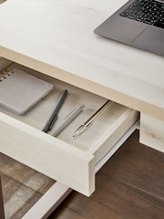 White Bronx Oak Effect Desk - Image 4 of 10