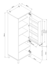 Dark Natural Bronx Kitchen Larder Cupboard - Image 4 of 11