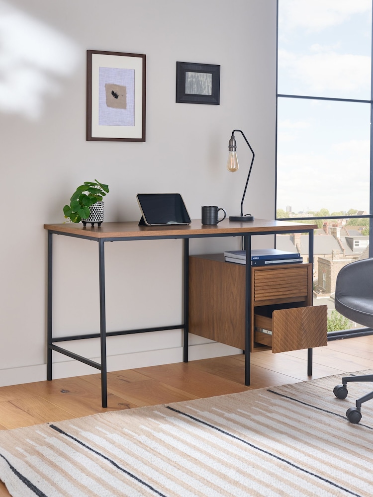 Dark Natural Marlow Desk - Image 2 of 9