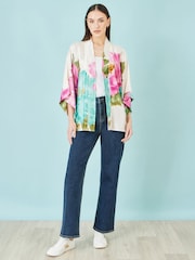 Yumi Floral Print Relaxed Kimono - 画像 1 / 4
