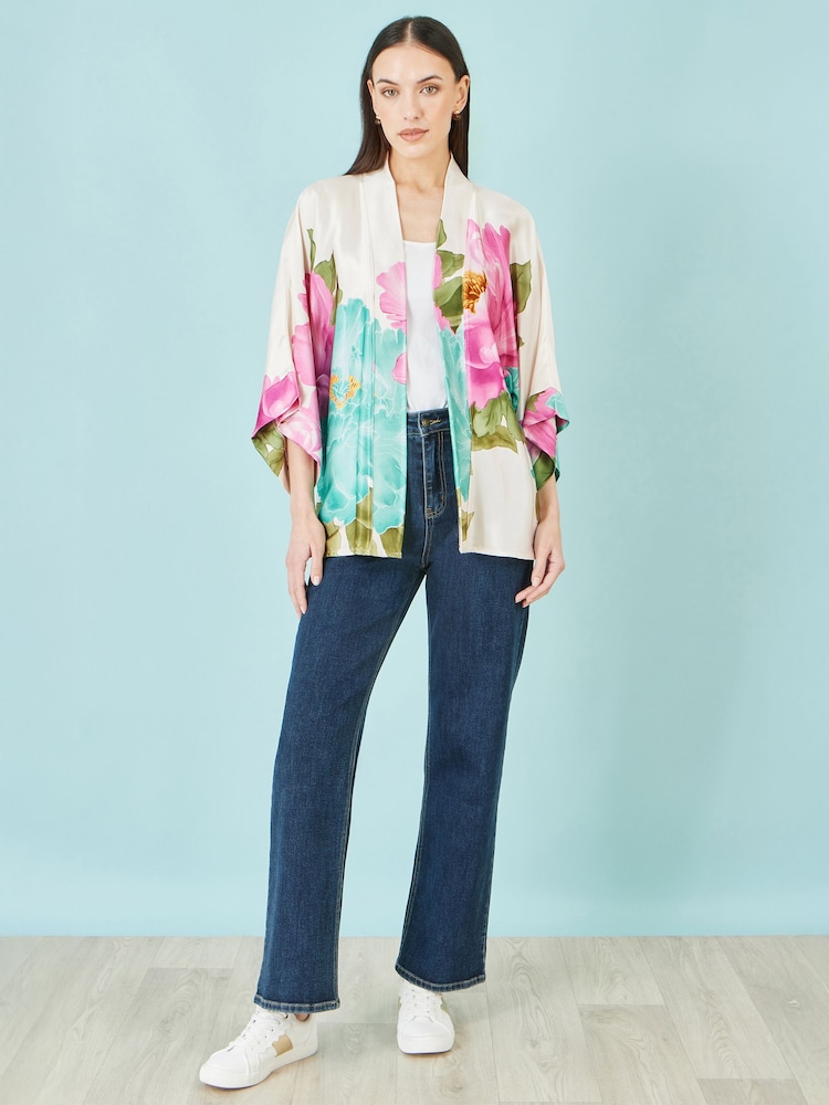 Yumi Floral Print Relaxed Kimono - 画像 1 / 4