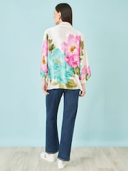 Yumi Floral Print Relaxed Kimono - 画像 2 / 4