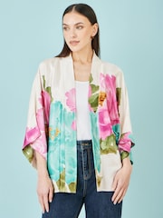 Yumi Floral Print Relaxed Kimono - 画像 3 / 4