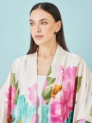 Yumi Floral Print Relaxed Kimono - 画像 4 / 4