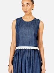 Yumi Cotton Dress With Lace Trims - Bild 1 von 2