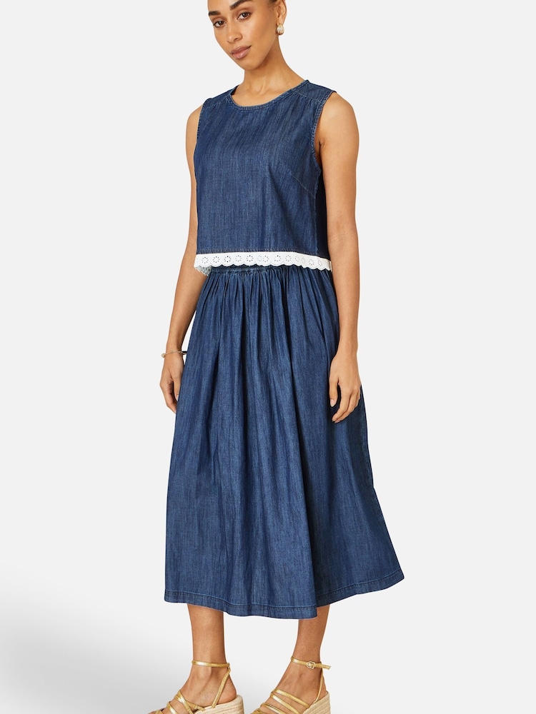 Yumi Cotton Dress With Lace Trims - Bild 2 von 2