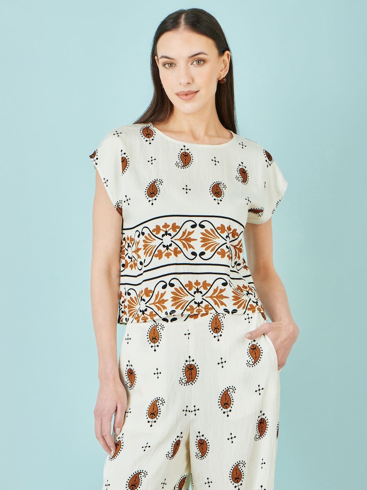 Yumi White Viscose Paisley Top - Image 1 of 3