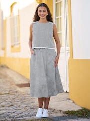 Yumi Gingham Cotton Top With Lace Trims - 圖片 1/4