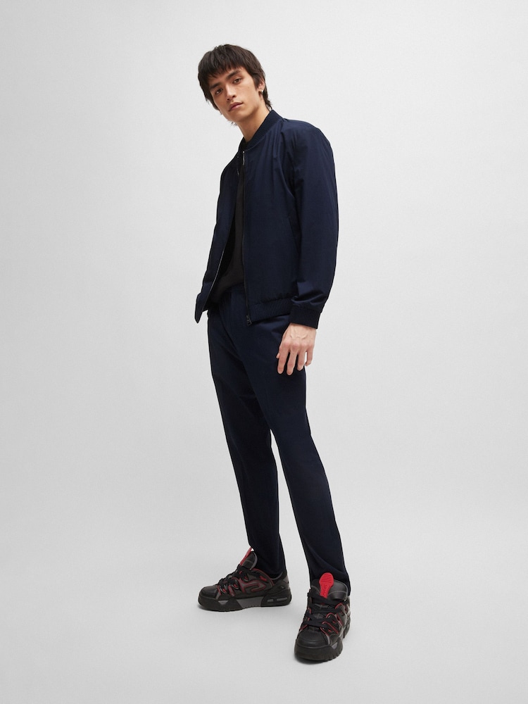 HUGO Blue Performance Stretch Cotton Trousers with Drawcord Waist - Image 2 of 5