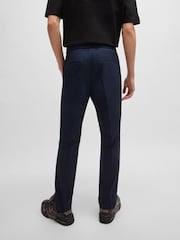 HUGO Blue Performance Stretch Cotton Trousers with Drawcord Waist - Image 3 of 5