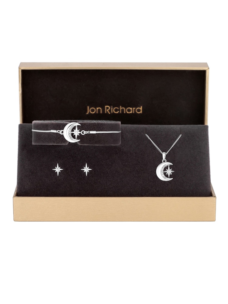 Jon Richard Silver Moon And Crystal Trio Set - Gift Boxed - Image 1 of 3