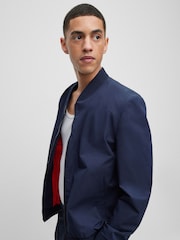 HUGO Navy Blue Slim Fit Performance Stretch Bomber Jacket - Image 3 of 6