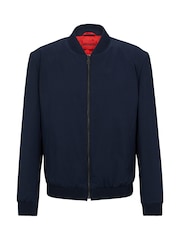 HUGO Navy Blue Slim Fit Performance Stretch Bomber Jacket - Image 6 of 6
