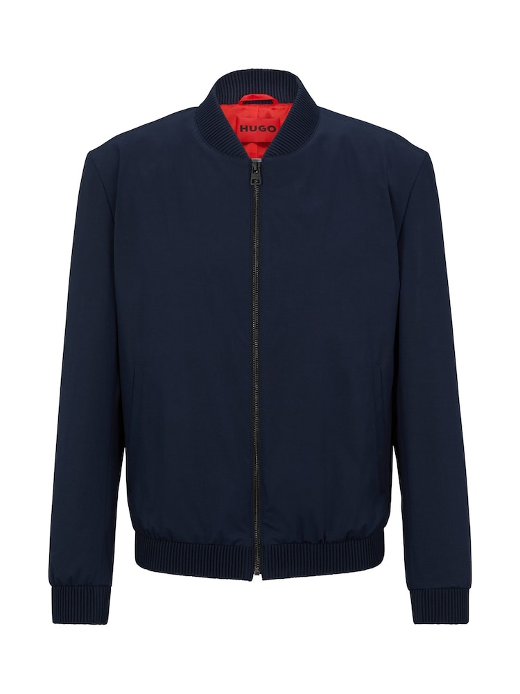 HUGO Navy Blue Slim Fit Performance Stretch Bomber Jacket - Image 6 of 6