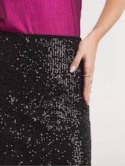 Simply Be Black Sequin Mini Skirt - Image 4 of 4