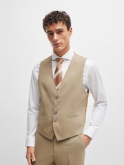BOSS Natural Jasper Regular Fit Waistcoat - Image 1 of 6