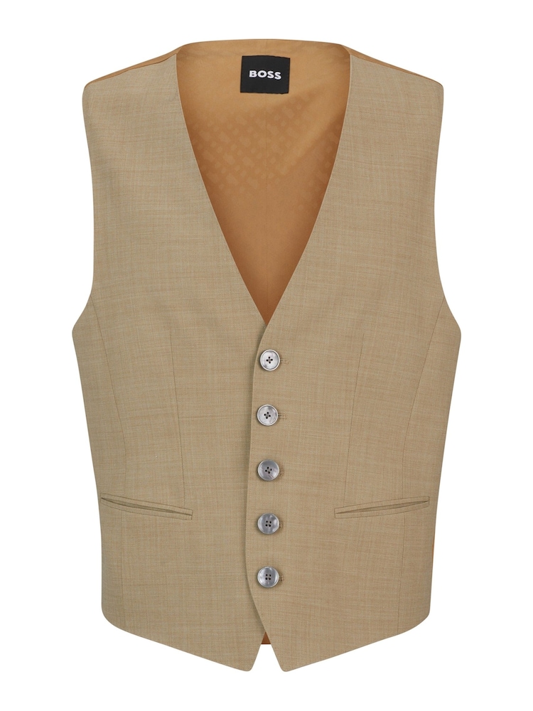 BOSS Natural Jasper Regular Fit Waistcoat - Image 6 of 6
