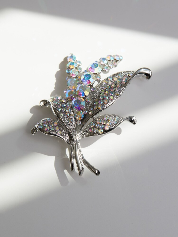 Jon Richard Silver Crystal And Aurora Borealis Brooch - Gift Boxed - Image 1 of 3