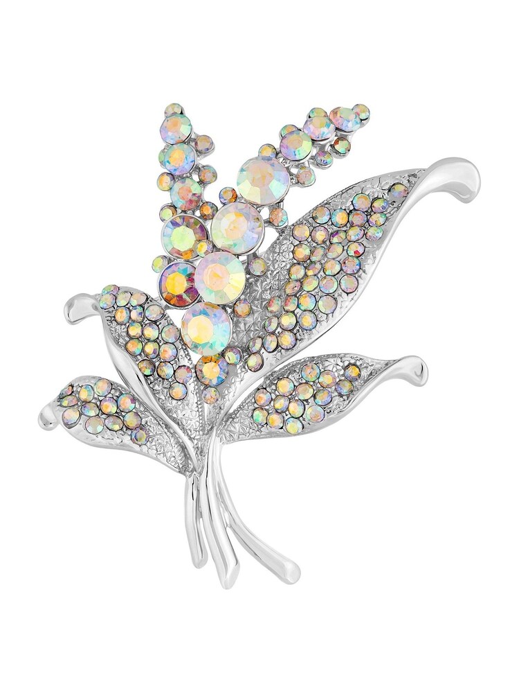 Jon Richard Silver Crystal And Aurora Borealis Brooch - Gift Boxed - Image 2 of 3