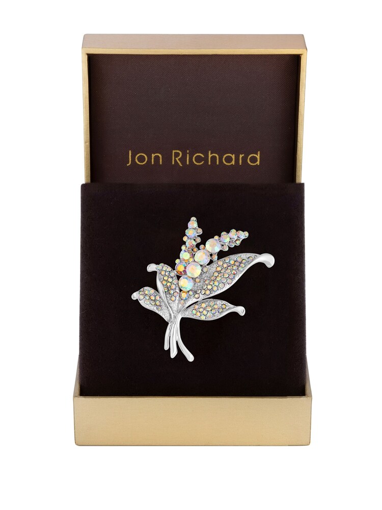 Jon Richard Silver Crystal And Aurora Borealis Brooch - Gift Boxed - Image 3 of 3