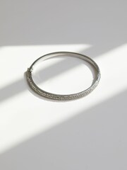 Jon Richard Silver Pave Bangle Bracelet - Image 1 of 2