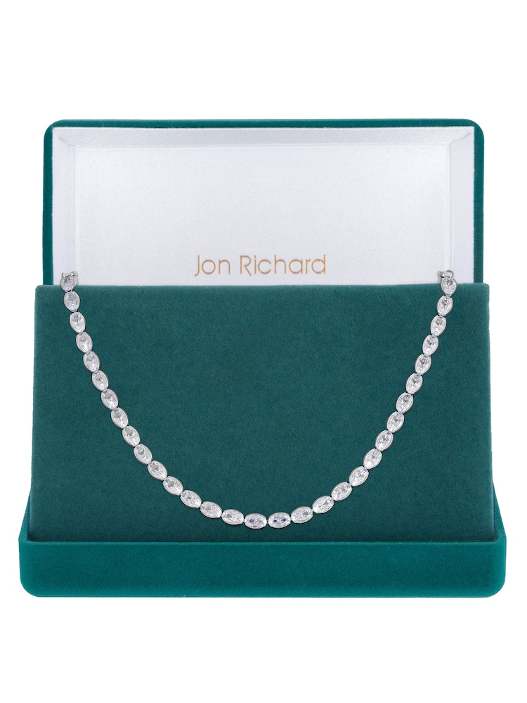 Jon Richard Silver Cubic Zirconia Tennis Necklace - Image 1 of 4