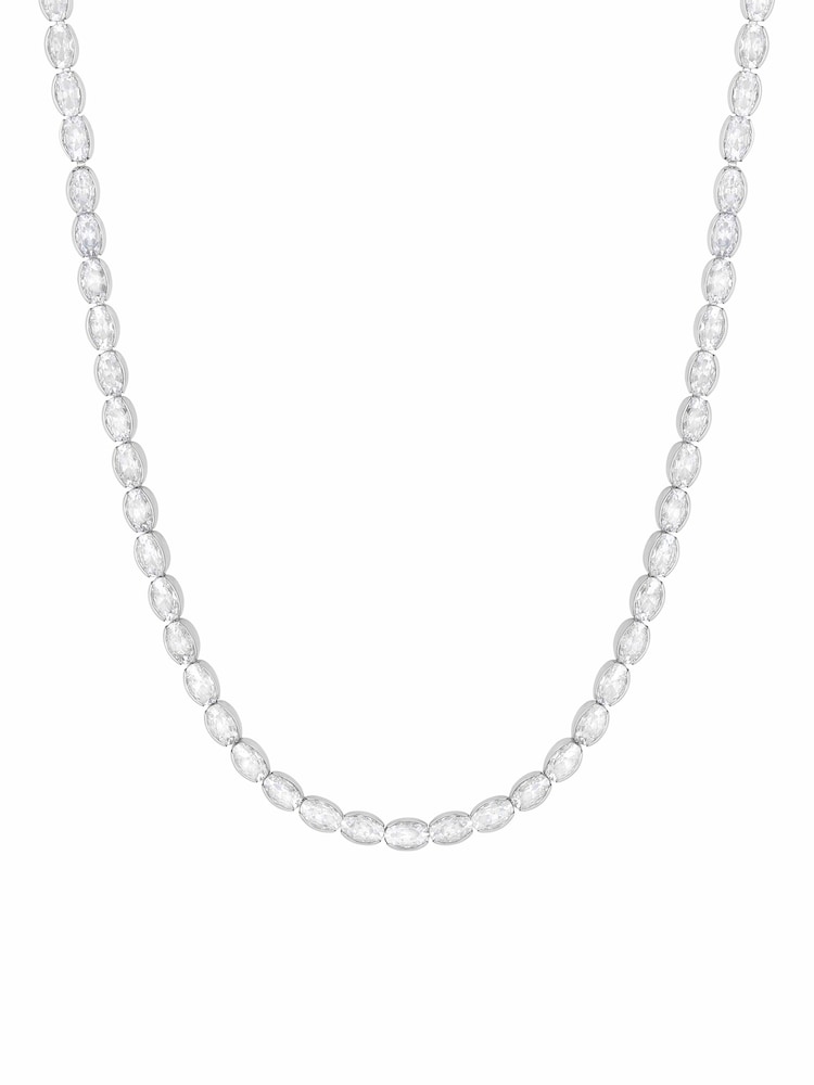 Jon Richard Silver Cubic Zirconia Tennis Necklace - Image 2 of 4