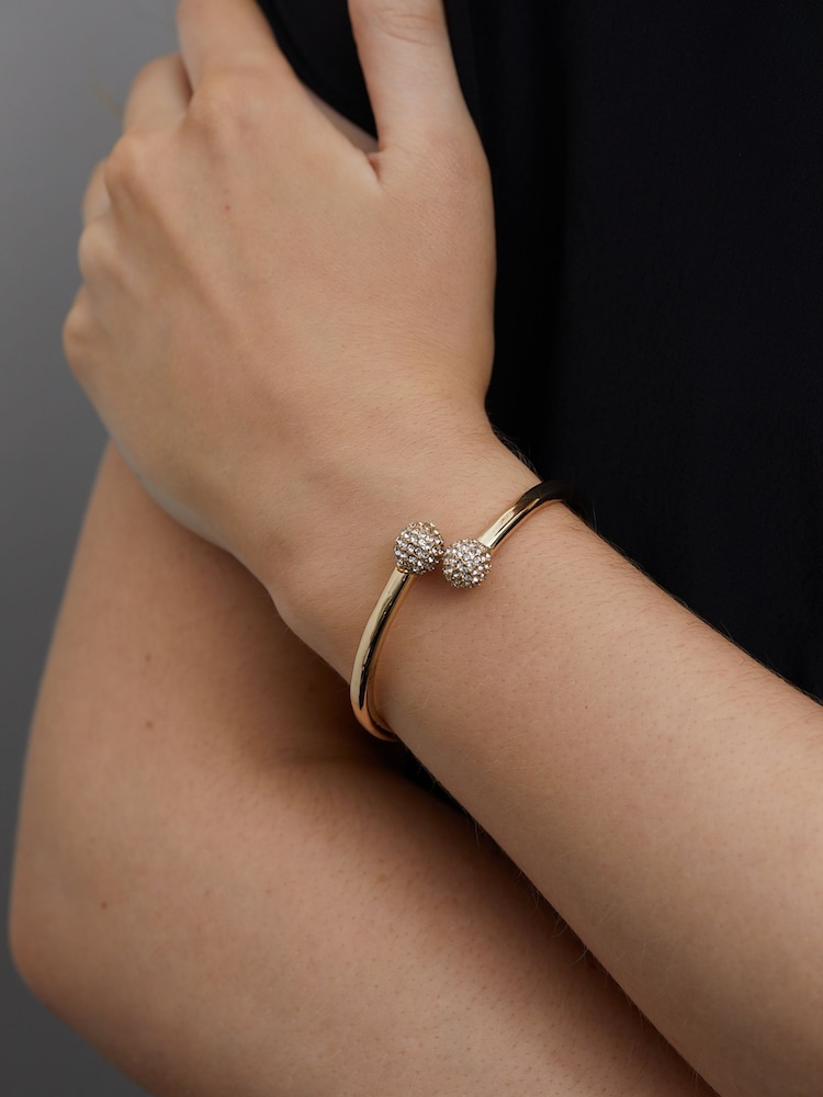 Jon Richard Gold Crystal Ball Bangle Bracelet - Image 2 of 3