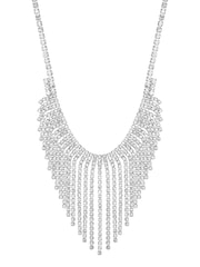 Jon Richard Silver Tone Crystal Diamante Fringe Necklace - Image 1 of 3