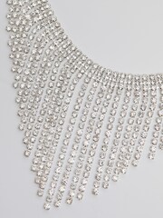 Jon Richard Silver Tone Crystal Diamante Fringe Necklace - Image 3 of 3