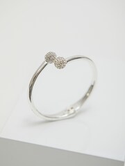 Jon Richard Silver Crystal Ball Bangle Bracelet - Image 3 of 3