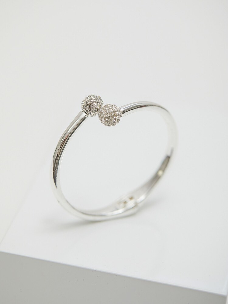 Jon Richard Silver Crystal Ball Bangle Bracelet - Image 3 of 3 Jon Richard Silver Crystal Ball Bangle Bracelet - Image 3 of 3