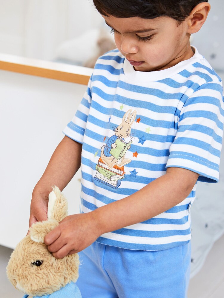 JoJo Maman Bébé Blue Peter Rabbit Jersey Pyjamas - Image 2 of 6