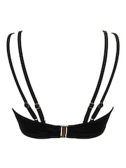 Pour Moi Black Non Padded Sydney Double Strap Underwired Longline Bikini Top - Image 7 of 7