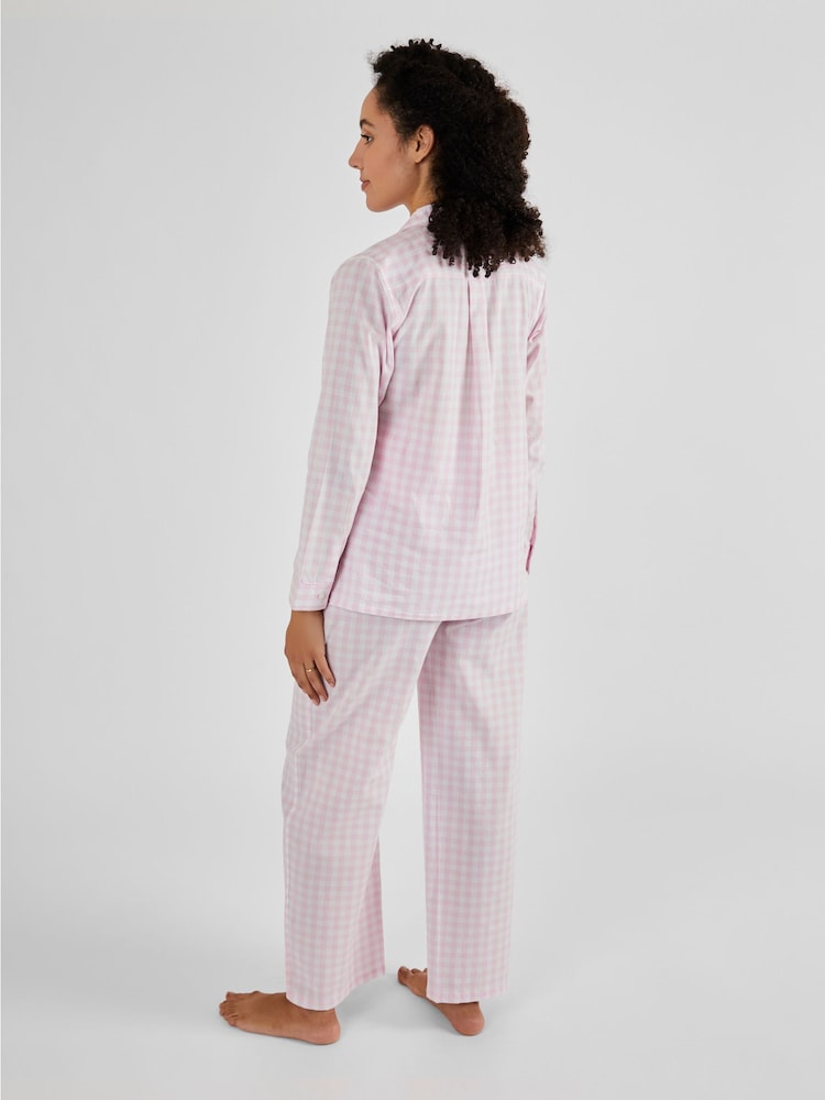 JoJo Maman Bébé Pink Gingham Maternity Pyjamas Set - Image 2 of 5