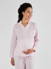 JoJo Maman Bébé Pink Gingham Maternity Pyjamas Set - Image 3 of 5