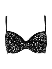 Pour Moi Black/White Padded Rhodes Bikini Top - Image 3 of 4