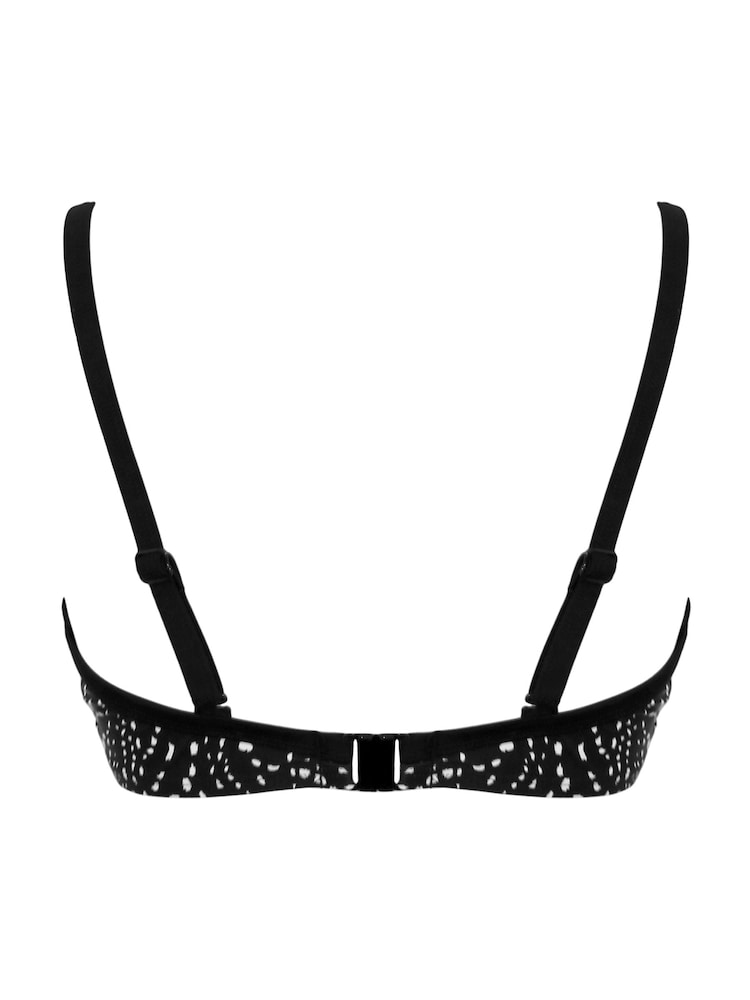 Pour Moi Black/White Padded Rhodes Bikini Top - Image 4 of 4