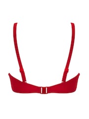 Pour Moi Red Free Spirit Strapless Shirred Bandeau Underwired Bikini Top - Image 4 of 4
