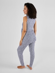 JoJo Maman Bébé Navy Floral Print Maternity & Nursing Pyjamas Set - Image 2 of 5