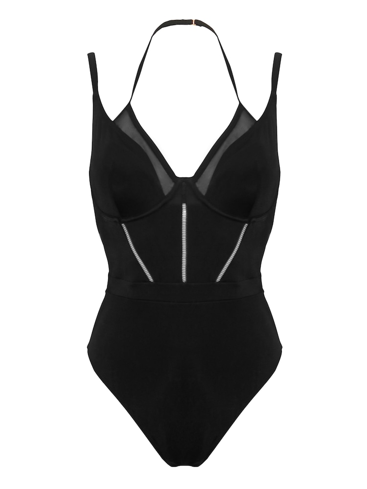 Pour Moi Black Sydney Double Strap Underwired Swimsuit - Image 3 of 4