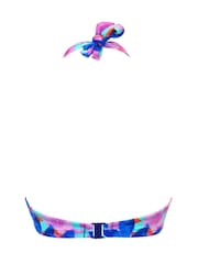 Pour Moi Floral Blue Halterneck Heatwave Bikini Top - Image 4 of 4