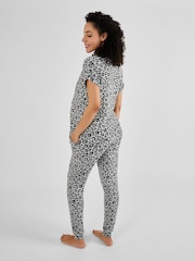 JoJo Maman Bébé Grey Animal Print Maternity & Nursing Pyjamas Set - Image 2 of 6