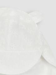 JoJo Maman Bébé White Broderie Legionnaire Cap - Image 2 of 3