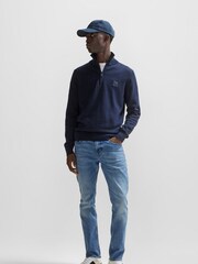 BOSS Blue Tapered Fit Super Stretch Denim Jeans - Image 3 of 5