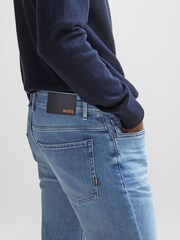 BOSS Blue Tapered Fit Super Stretch Denim Jeans - Image 4 of 5