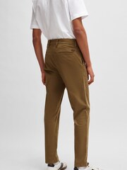 BOSS Brown Tapered Fit Stretch Cotton Twill Trousers - Image 2 of 6