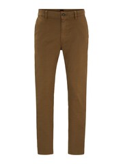 BOSS Brown Tapered Fit Stretch Cotton Twill Trousers - Image 6 of 6